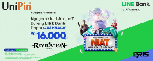 Top Up Game Revelation di UniPin Pakai Fitur QRIS LINE Bank by Hana Bank Cashback Hingga Rp 16.000*!